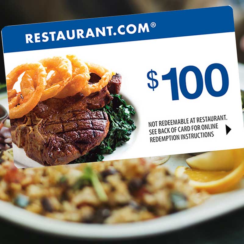 $100 Restaurant.com Card 